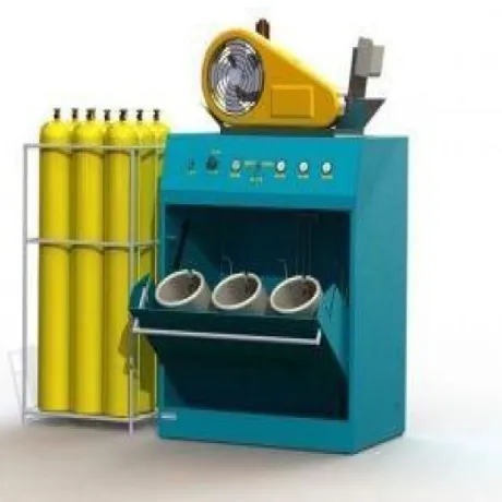 Teste hidrostático em cilindro de ar respirável Teste hidrostático em cilindro de ar respirável