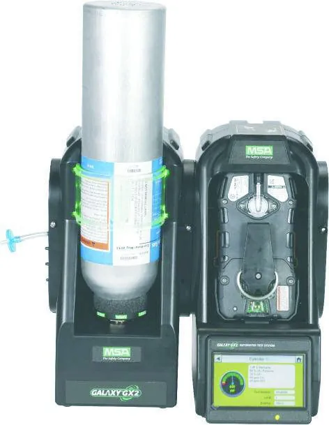 Estação de teste e calibração automática MSA GALAXY GX2 com cilindro de gás e detector ALTAIR 5X